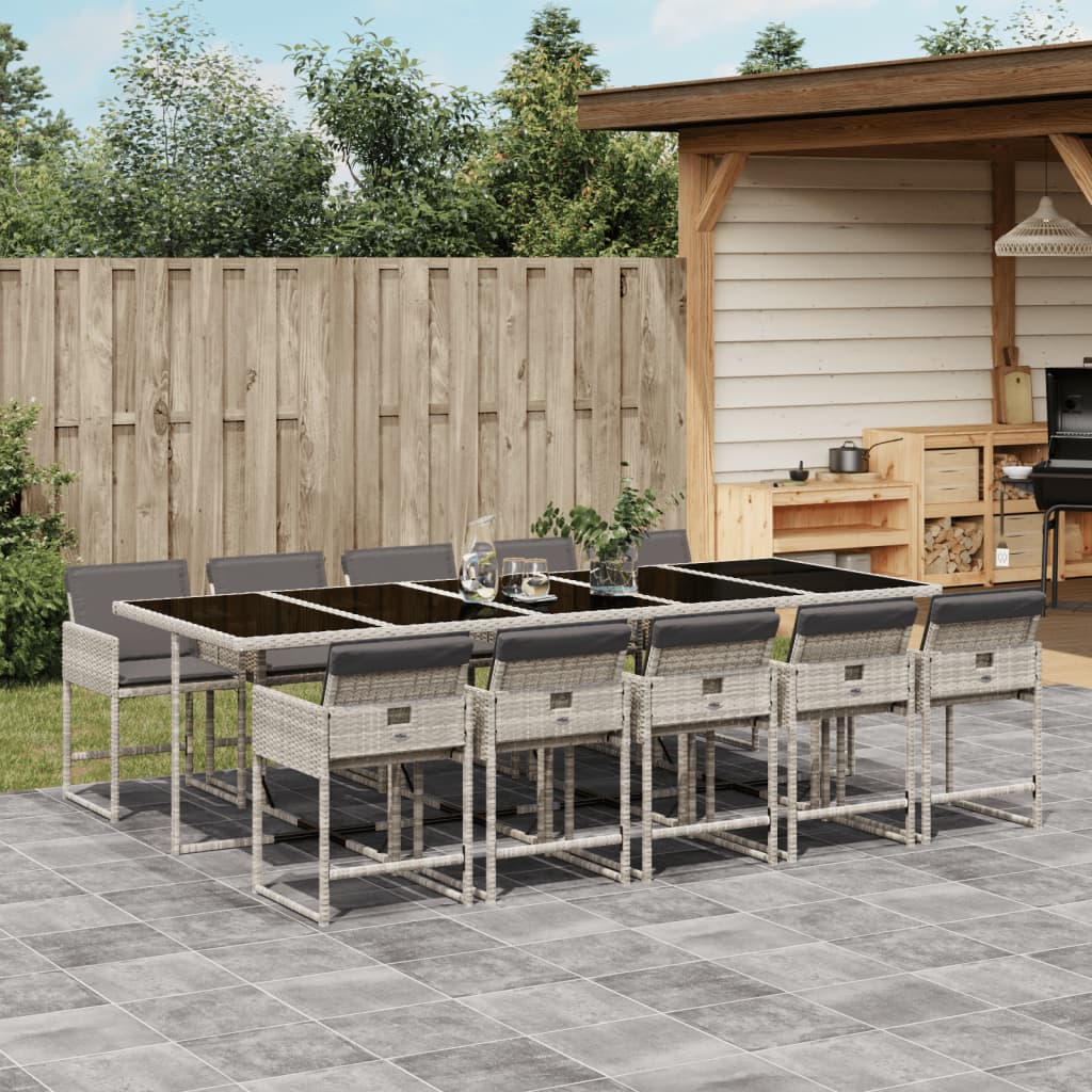 9-Delige Tuinset Met Kussens Poly Rattan