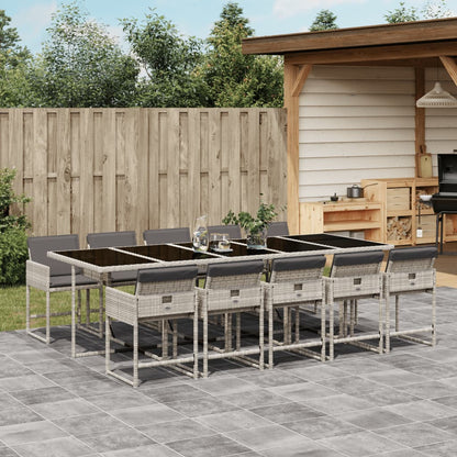 9-Delige Tuinset Met Kussens Poly Rattan