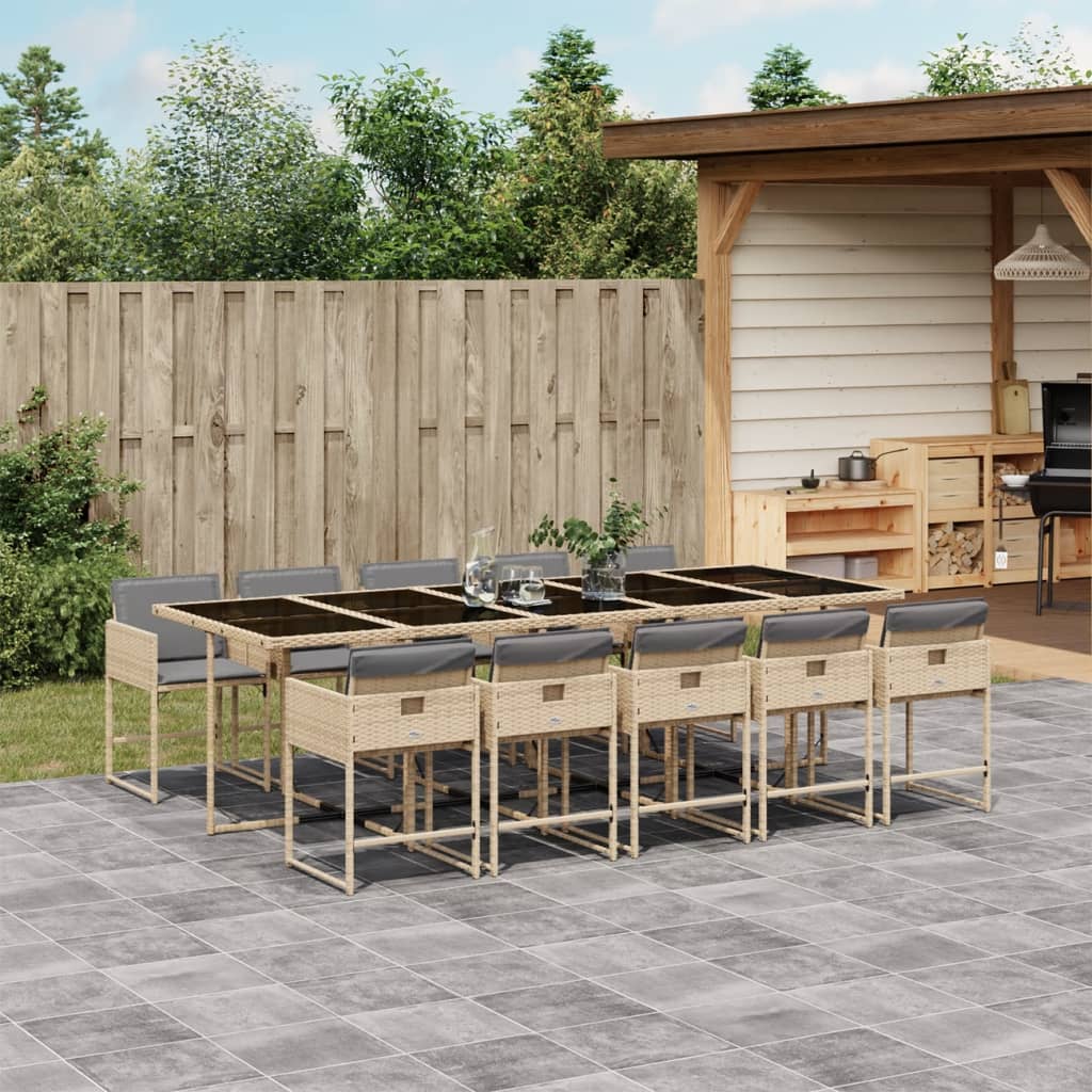 9-Delige Tuinset Met Kussens Poly Rattan