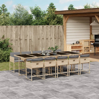 9-Delige Tuinset Met Kussens Poly Rattan