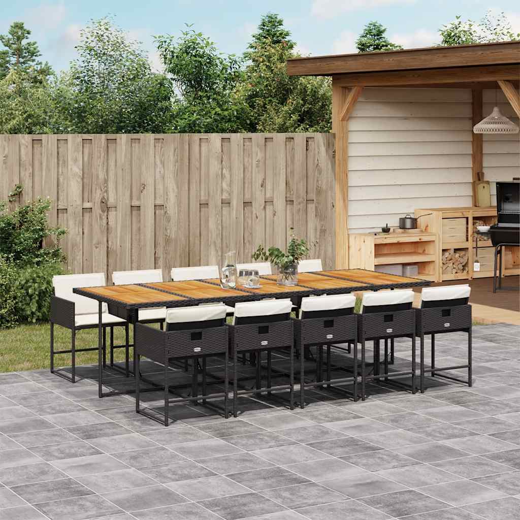 9-Delige Tuinset Met Kussens Poly Rattan