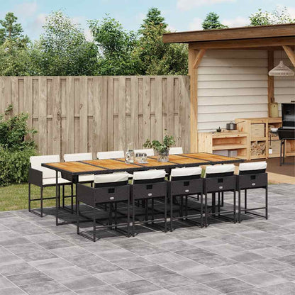 9-Delige Tuinset Met Kussens Poly Rattan