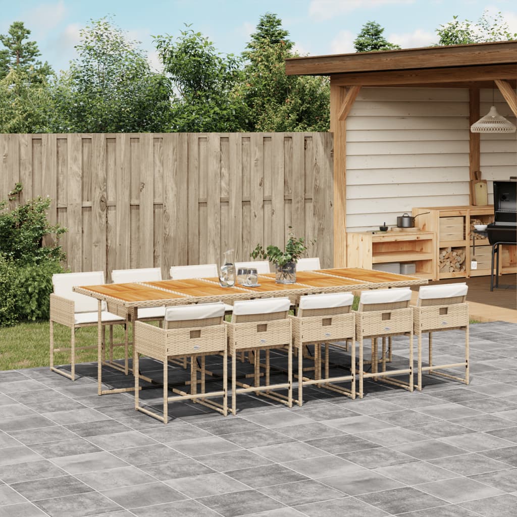 9-Delige Tuinset Met Kussens Poly Rattan