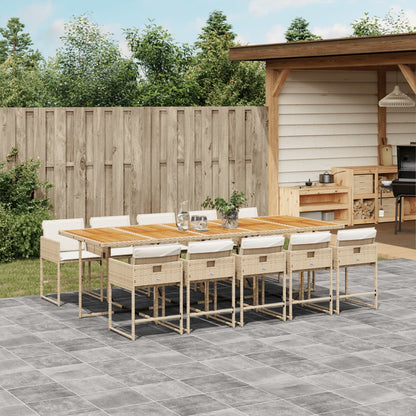9-Delige Tuinset Met Kussens Poly Rattan