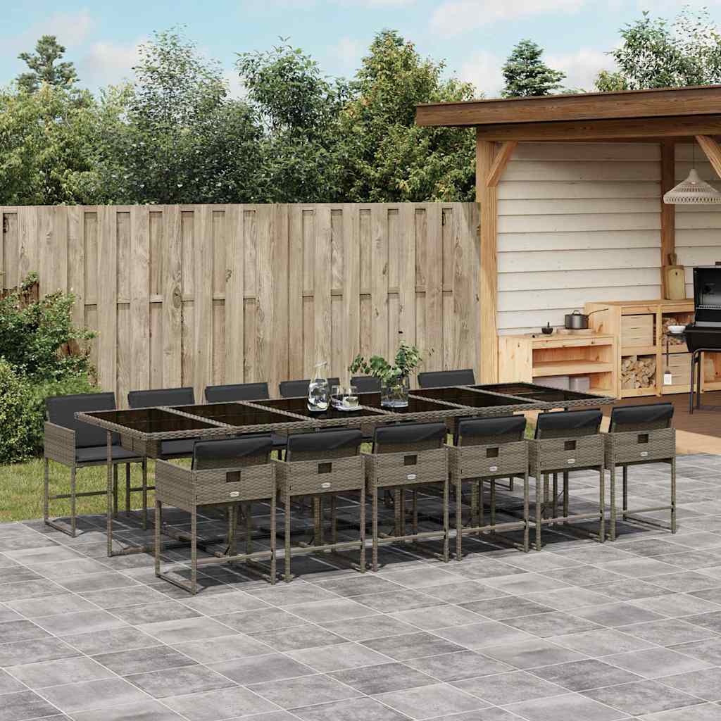 9-Delige Tuinset Met Kussens Poly Rattan
