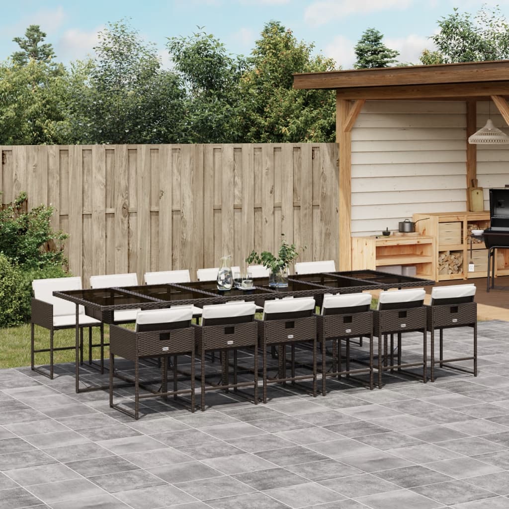 9-Delige Tuinset Met Kussens Poly Rattan