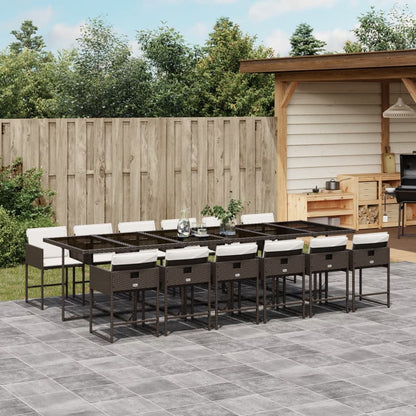 9-Delige Tuinset Met Kussens Poly Rattan