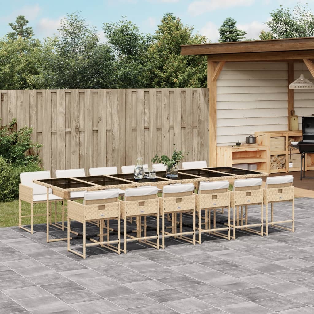 9-Delige Tuinset Met Kussens Poly Rattan