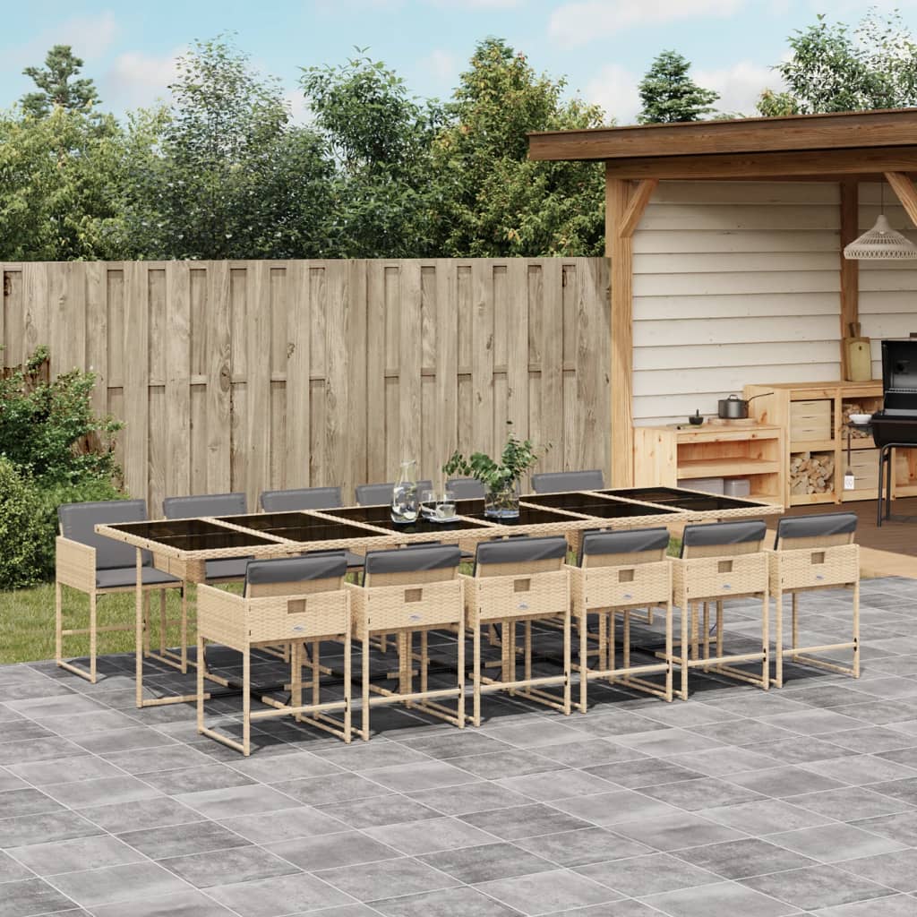 9-Delige Tuinset Met Kussens Poly Rattan