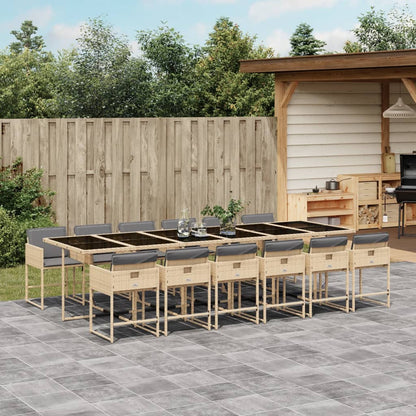 9-Delige Tuinset Met Kussens Poly Rattan