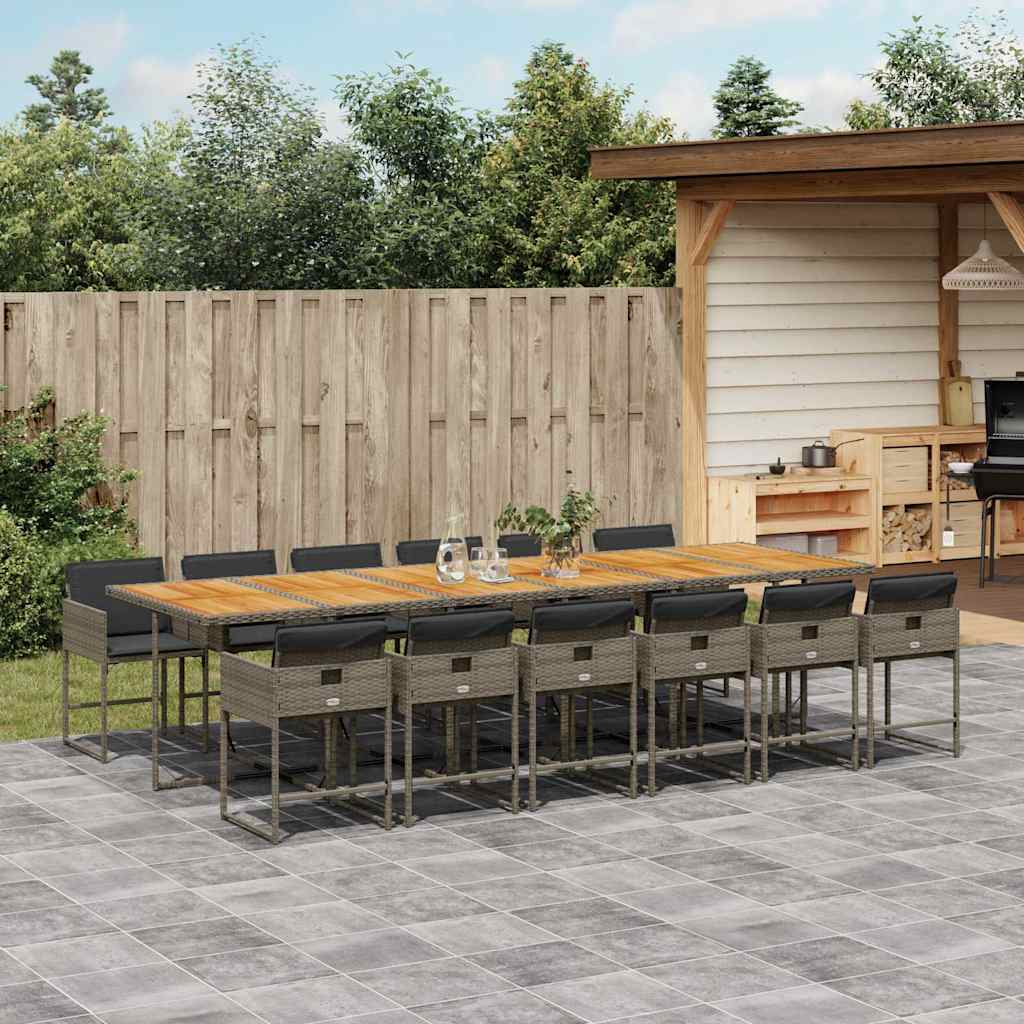 9-Delige Tuinset Met Kussens Poly Rattan