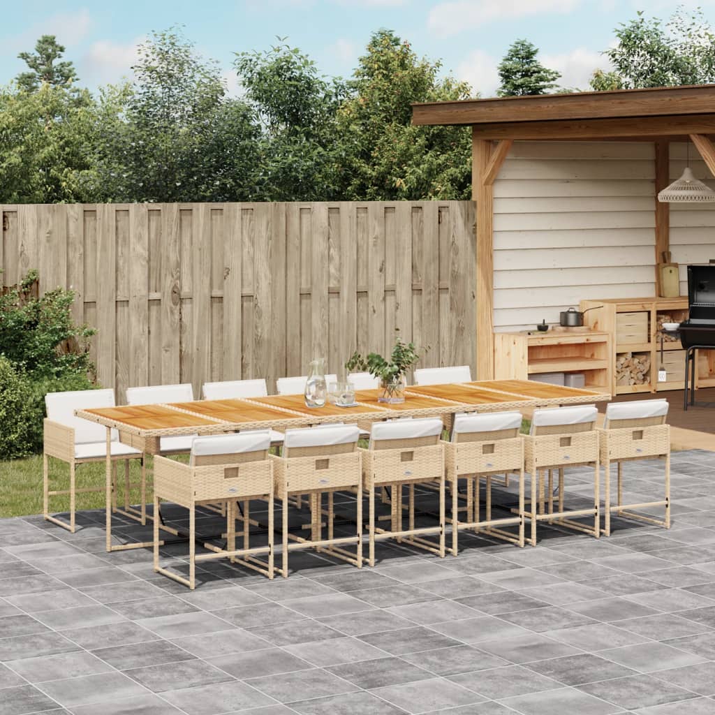 9-Delige Tuinset Met Kussens Poly Rattan