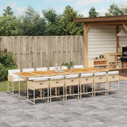 9-Delige Tuinset Met Kussens Poly Rattan