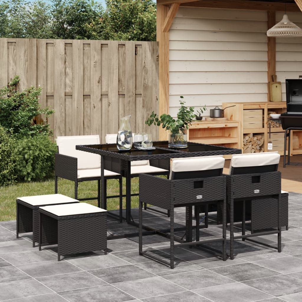 17-Delige Tuinset Met Kussens Poly Rattan