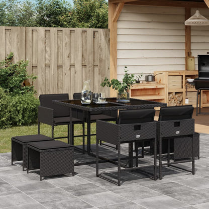 17-Delige Tuinset Met Kussens Poly Rattan