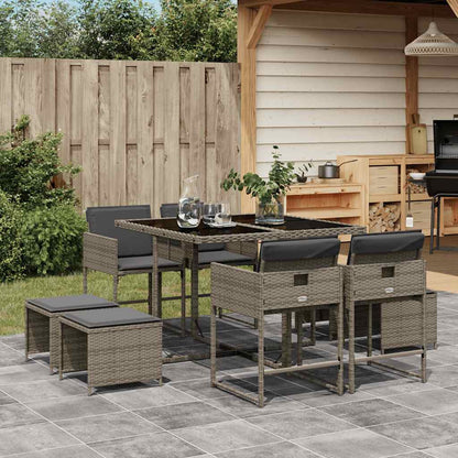 17-Delige Tuinset Met Kussens Poly Rattan