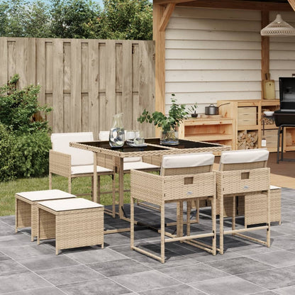17-Delige Tuinset Met Kussens Poly Rattan