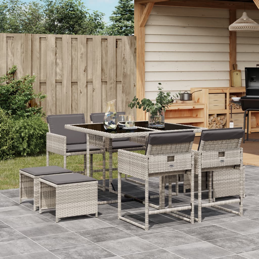 17-Delige Tuinset Met Kussens Poly Rattan