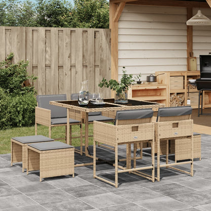 17-Delige Tuinset Met Kussens Poly Rattan