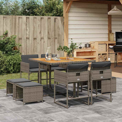 17-Delige Tuinset Met Kussens Poly Rattan
