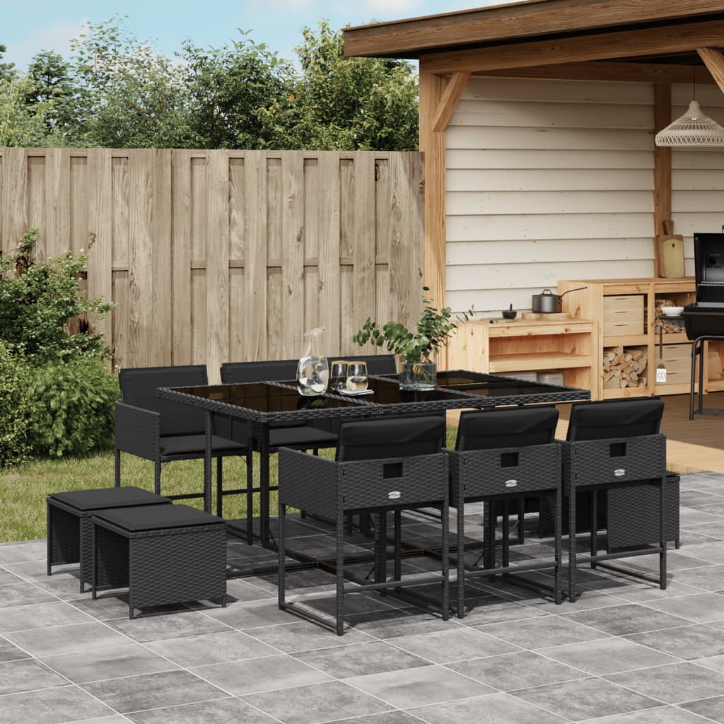 17-Delige Tuinset Met Kussens Poly Rattan