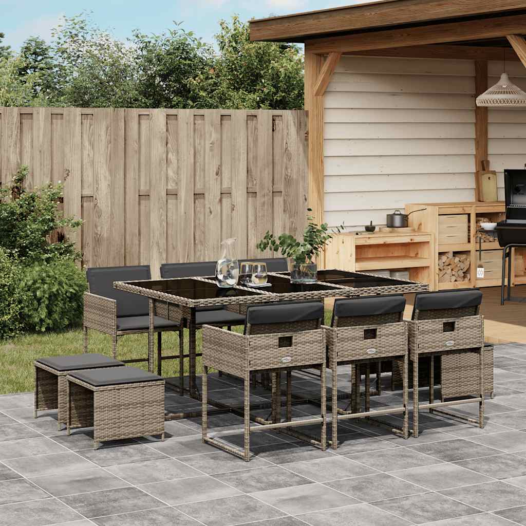 17-Delige Tuinset Met Kussens Poly Rattan