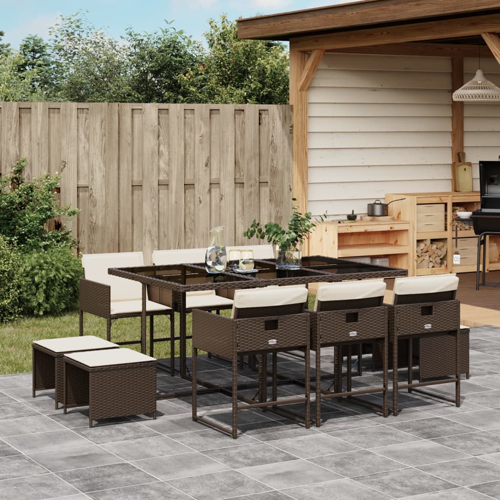 17-Delige Tuinset Met Kussens Poly Rattan