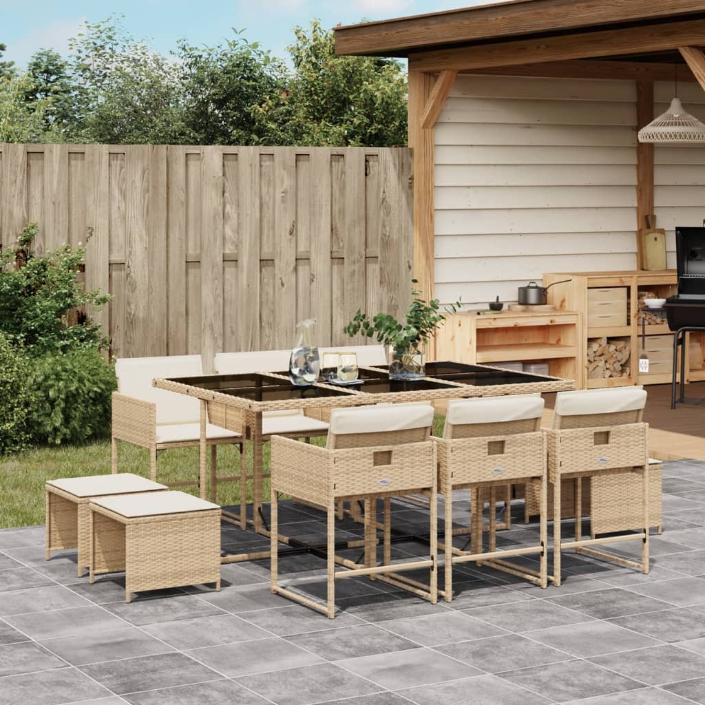 17-Delige Tuinset Met Kussens Poly Rattan
