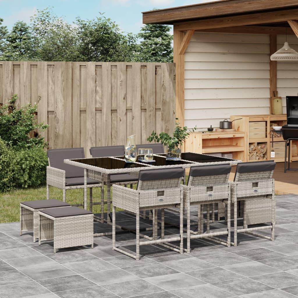 17-Delige Tuinset Met Kussens Poly Rattan