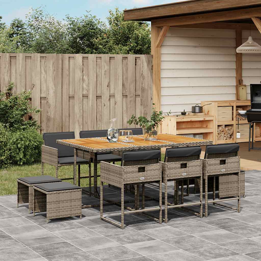 17-Delige Tuinset Met Kussens Poly Rattan
