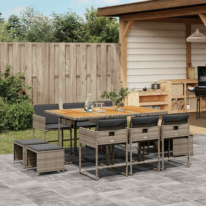 17-Delige Tuinset Met Kussens Poly Rattan