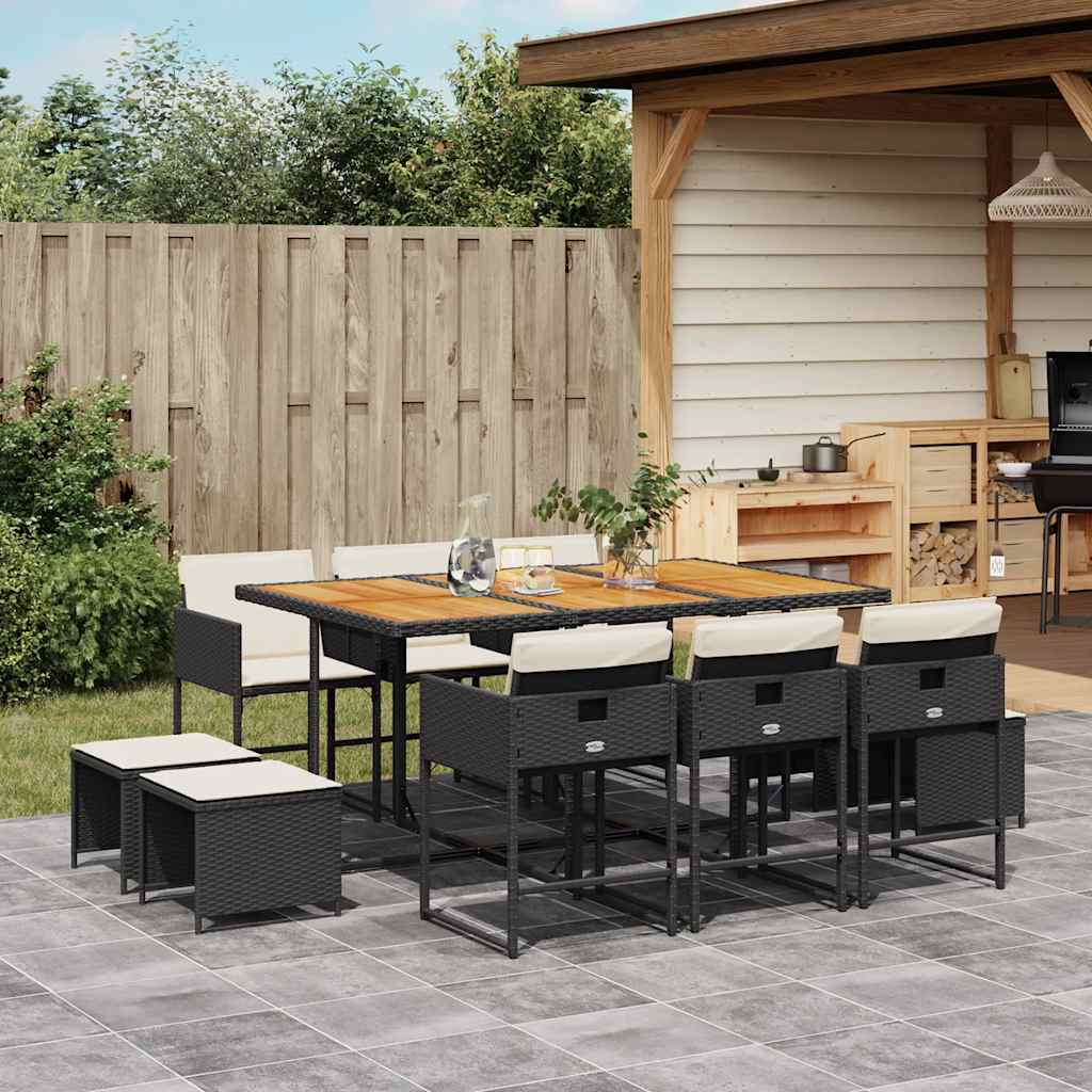 17-Delige Tuinset Met Kussens Poly Rattan