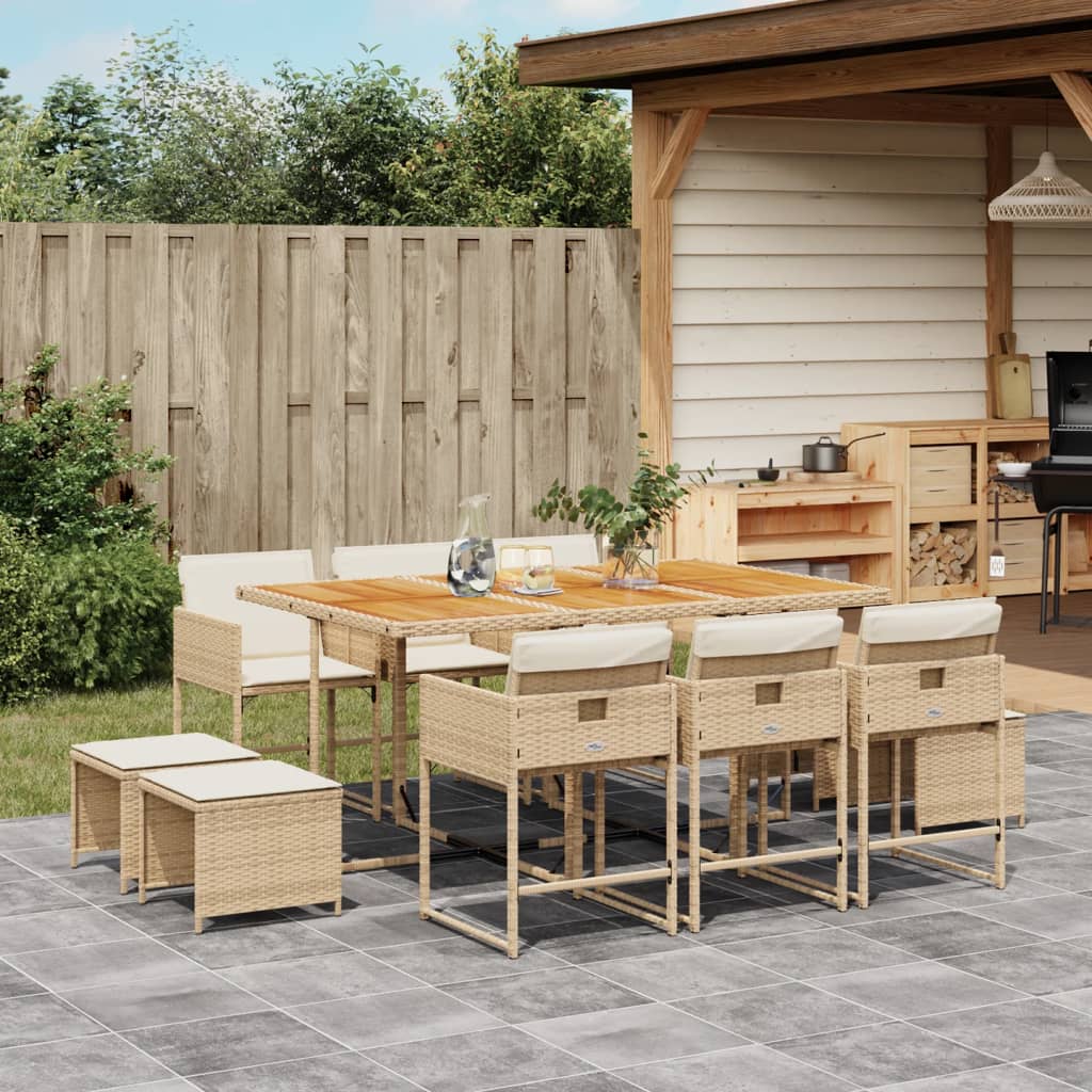 17-Delige Tuinset Met Kussens Poly Rattan