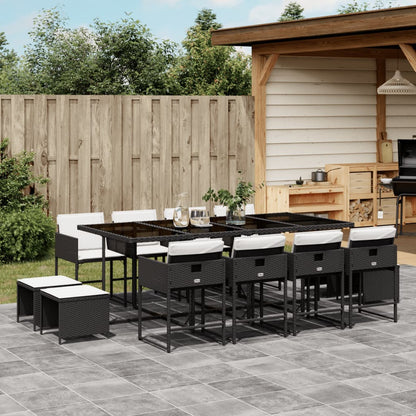 17-Delige Tuinset Met Kussens Poly Rattan