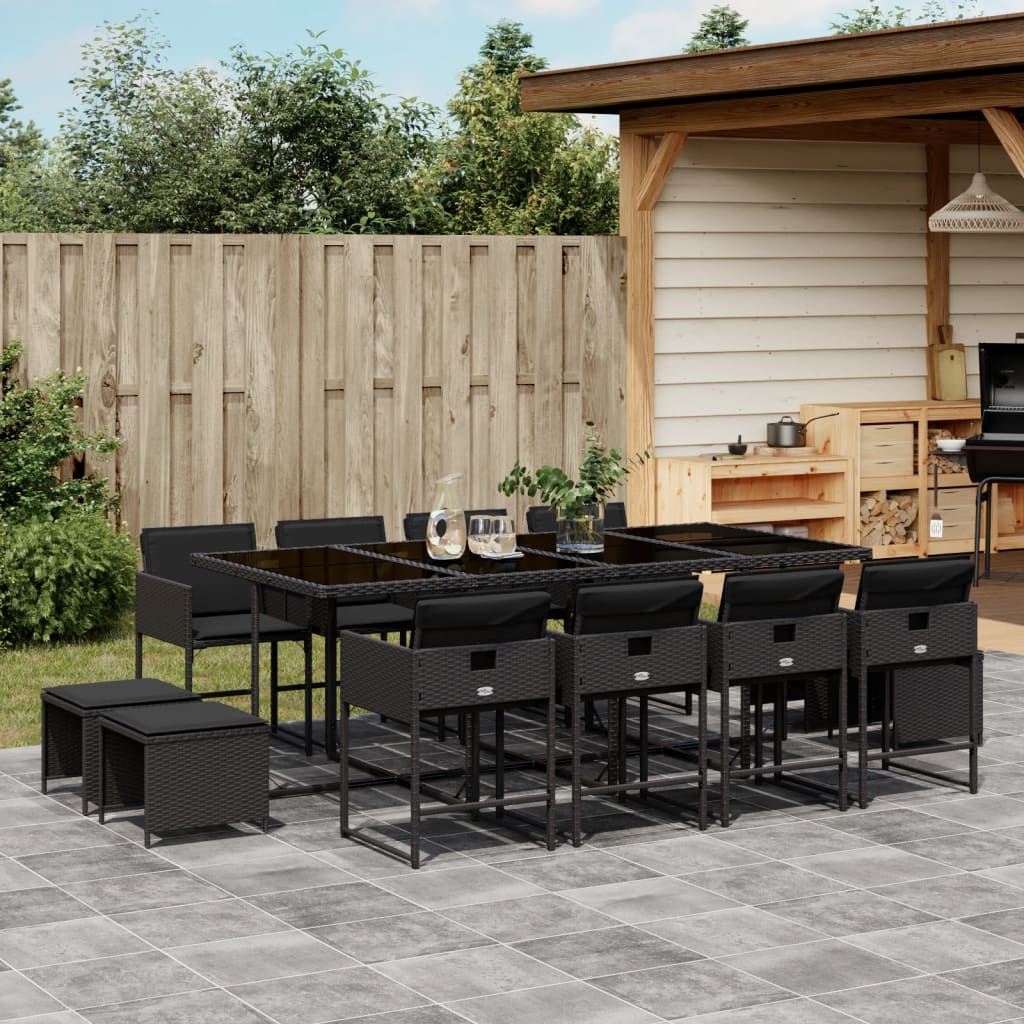 17-Delige Tuinset Met Kussens Poly Rattan