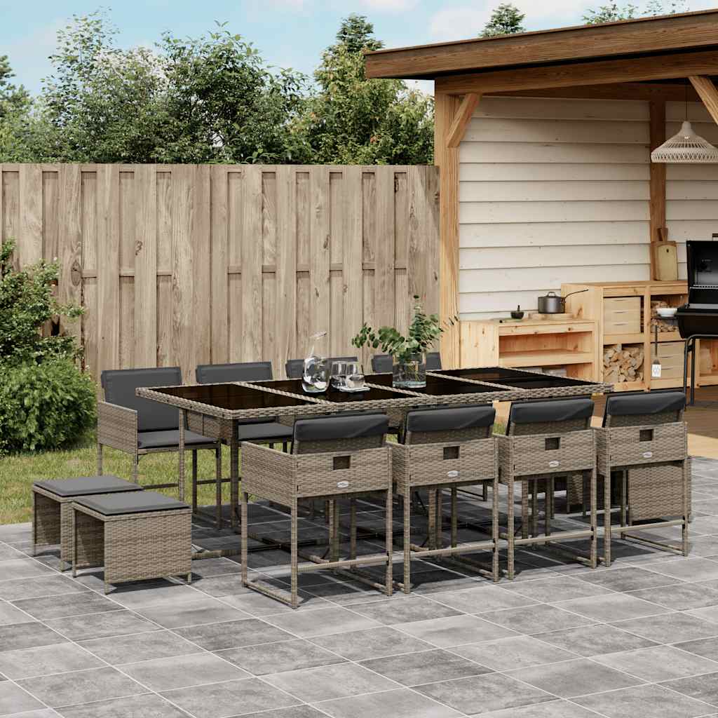 17-Delige Tuinset Met Kussens Poly Rattan