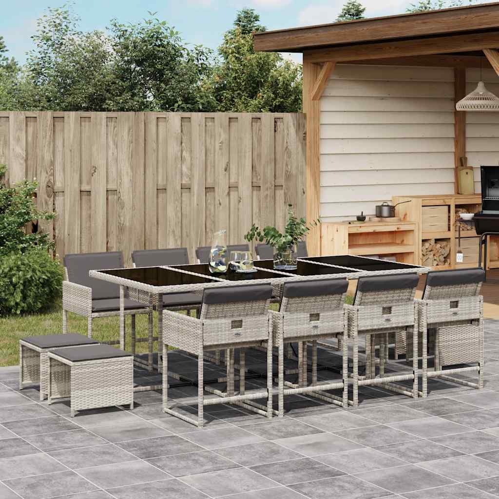 17-Delige Tuinset Met Kussens Poly Rattan