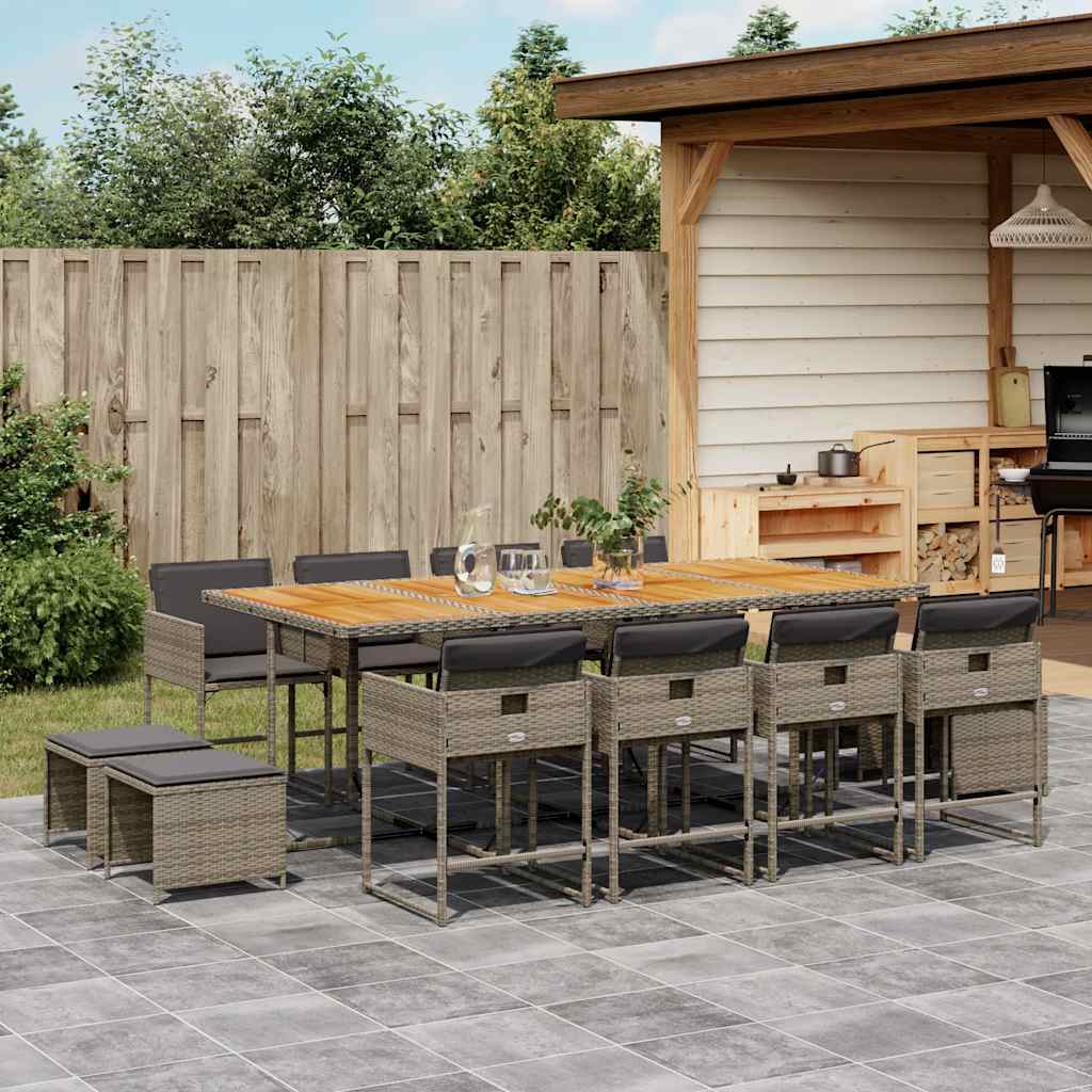 17-Delige Tuinset Met Kussens Poly Rattan