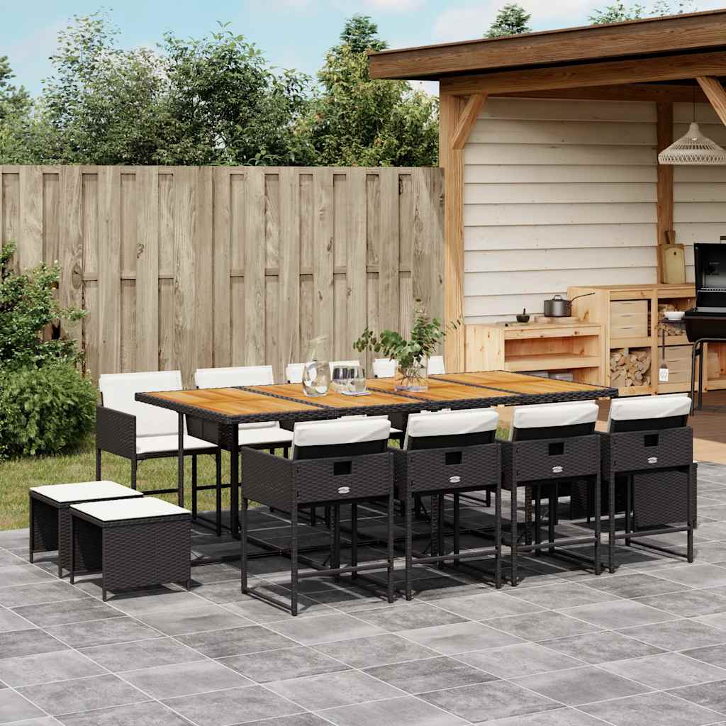 17-Delige Tuinset Met Kussens Poly Rattan