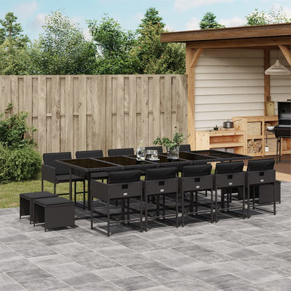 17-Delige Tuinset Met Kussens Poly Rattan