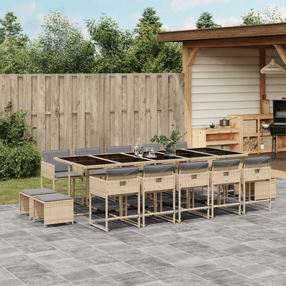 17-Delige Tuinset Met Kussens Poly Rattan
