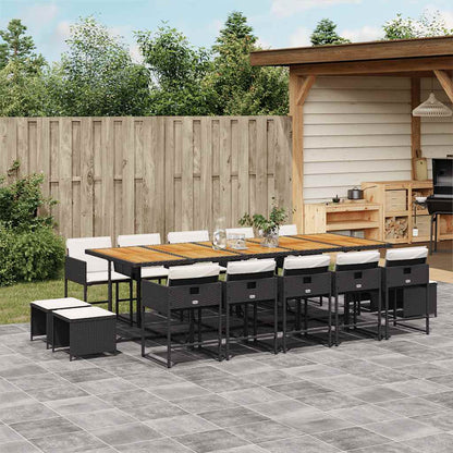 17-Delige Tuinset Met Kussens Poly Rattan