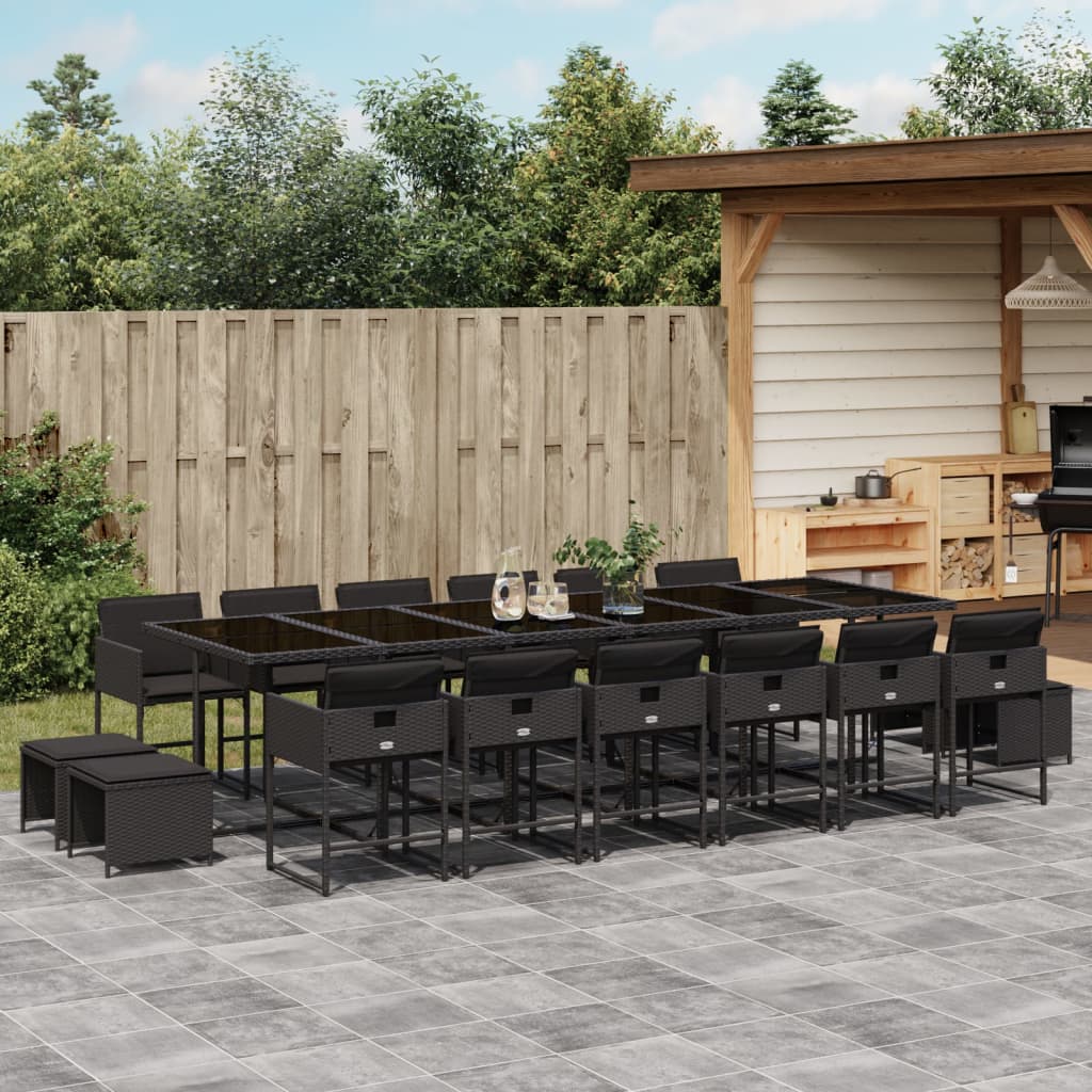 17-Delige Tuinset Met Kussens Poly Rattan