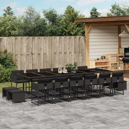 17-Delige Tuinset Met Kussens Poly Rattan