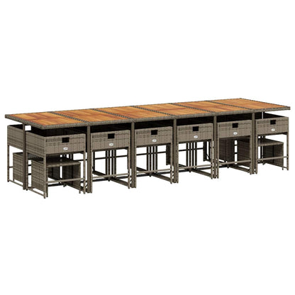 17-Delige Tuinset Met Kussens Poly Rattan