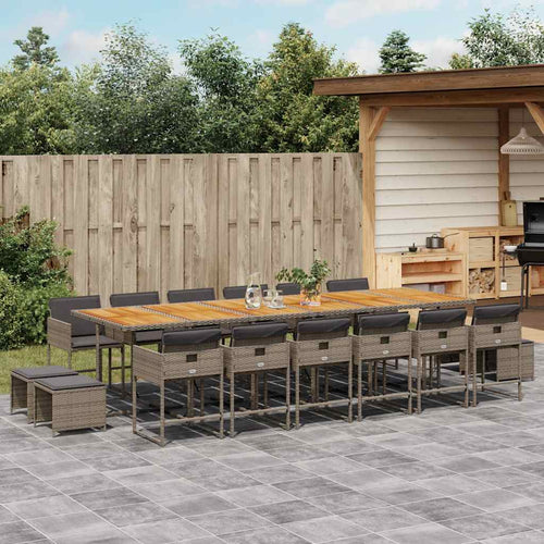 17-Delige Tuinset Met Kussens Poly Rattan