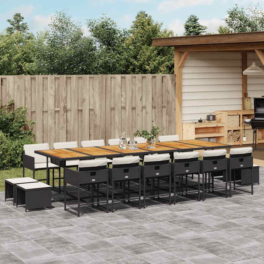 17-Delige Tuinset Met Kussens Poly Rattan
