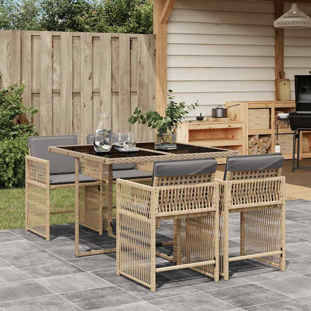 7-Delige Tuinset Met Kussens Poly Rattan