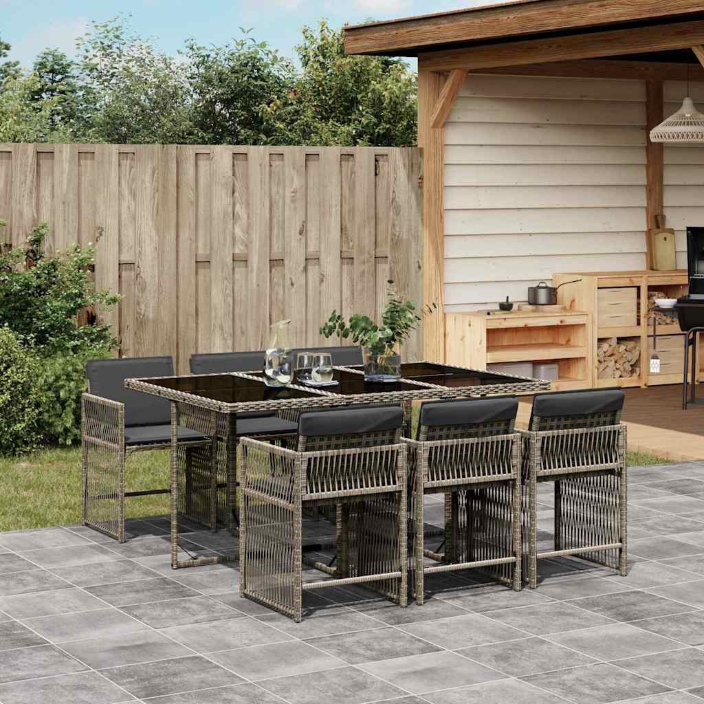 7-Delige Tuinset Met Kussens Poly Rattan