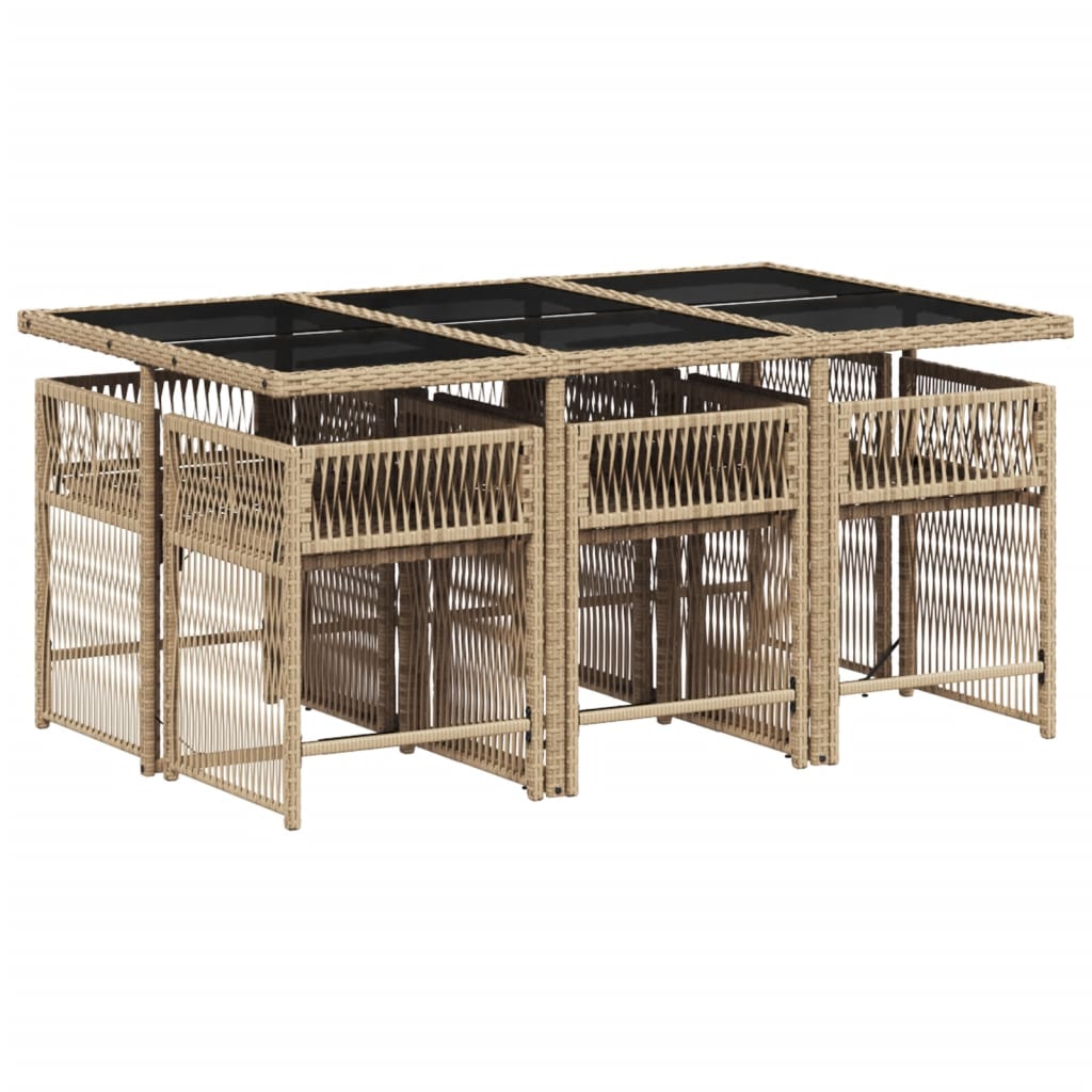 7-Delige Tuinset Met Kussens Poly Rattan